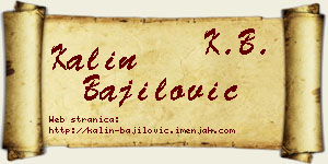 Kalin Bajilović vizit kartica